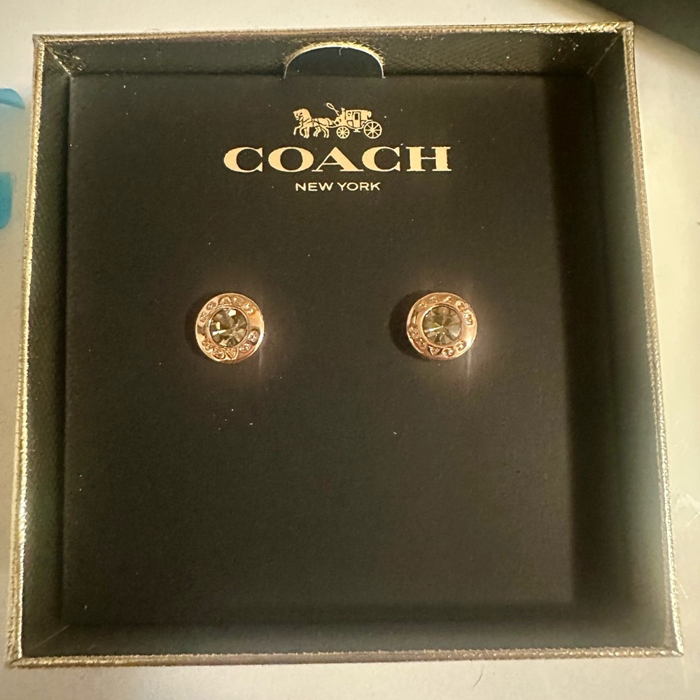 Authentic Coach Gold-Tone Stud Earrings